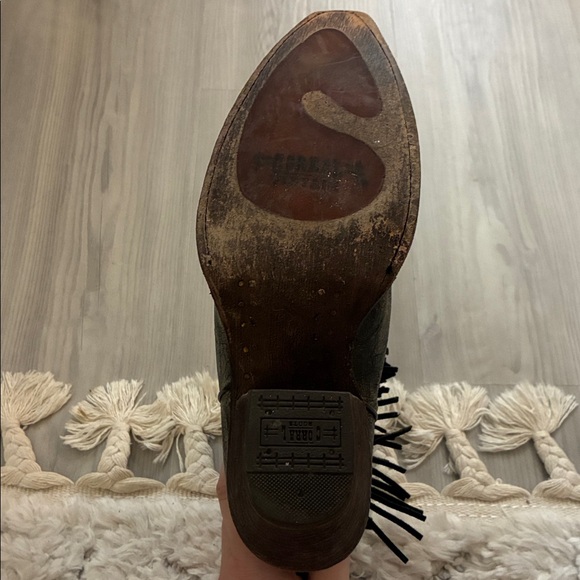 Corral Size 8.5M Vintage Fringe Harness Buckle Shortie Snip Toe Cowboy Boots - Picture 12 of 16